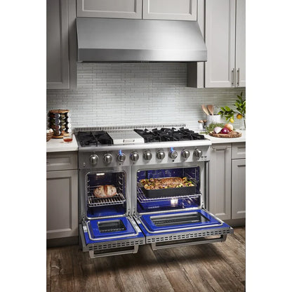 Thor Kitchen 48 in Natural Gas Burner Electric Oven 6.7 cu ft Range in Stainless Steel (HRD4803U)