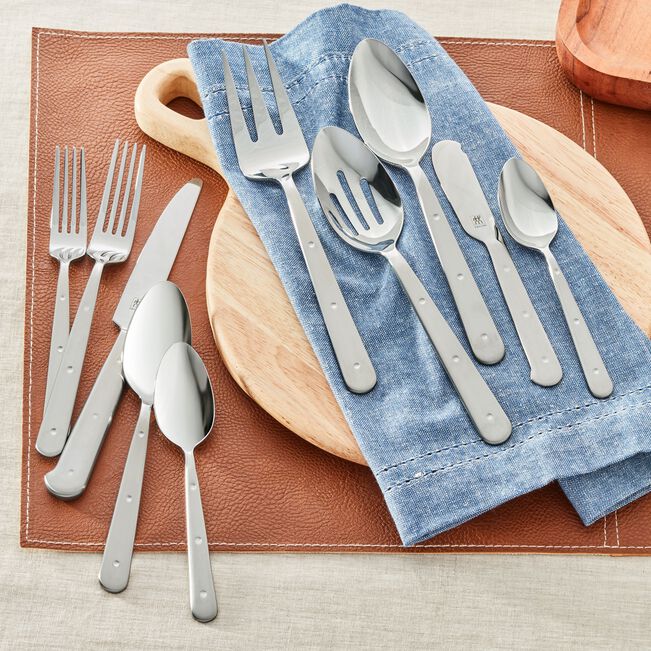 ZWilling Porterhouse 45-pc, 18/10 Stainless Steel, Flatware Set, Silver
