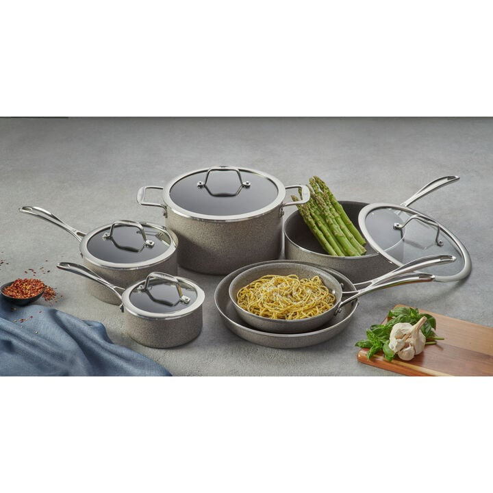 Henckels Capri Series 10 Piece Non-Stick Cookware Set Made with Granitium Non-Stick Coating