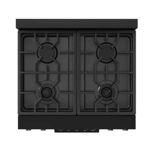 Gordon Ramsay by THOR Kitchen 30" 4.55 cu. ft. Professional Natural Gas Range with Tilt Panel Touch Control and Self-Clean in Matte Black with Navy Blue Accents