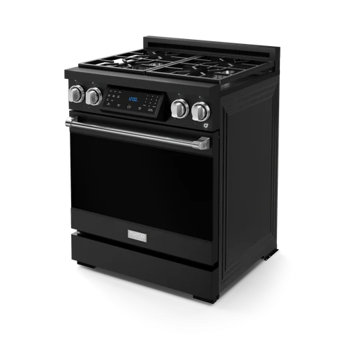 Gordon Ramsay by THOR Kitchen 30" 4.55 cu. ft. Professional Propane Gas Range with Tilt Panel Touch Control and Self-Clean in Matte Black with Stainless Steel Accents