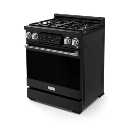 Gordon Ramsay by THOR Kitchen 30" 4.55 cu. ft. Professional Propane Gas Range with Tilt Panel Touch Control and Self-Clean in Matte Black with Stainless Steel Accents