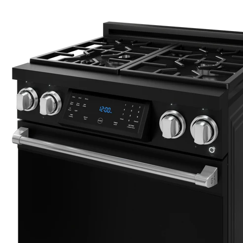 Gordon Ramsay by THOR Kitchen 30" 4.55 cu. ft. Professional Propane Gas Range with Tilt Panel Touch Control and Self-Clean in Matte Black with Stainless Steel Accents