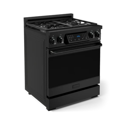 Gordon Ramsay by THOR Kitchen 30" 4.55 cu. ft. Professional Propane Gas Range with Tilt Panel Touch Control and Self-Clean in Matte Black