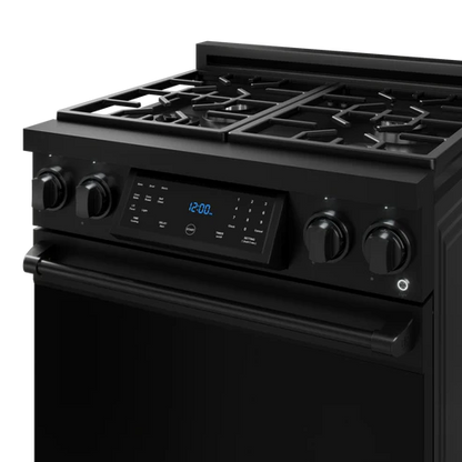 Gordon Ramsay by THOR Kitchen 30" 4.55 cu. ft. Professional Propane Gas Range with Tilt Panel Touch Control and Self-Clean in Matte Black