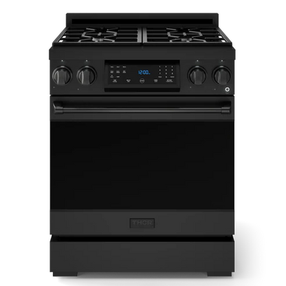 Gordon Ramsay by THOR Kitchen 30" 4.55 cu. ft. Professional Natural Gas Range with Tilt Panel Touch Control and Self-Clean in Stainless Steel with Black Accents