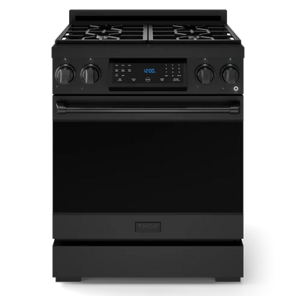 Gordon Ramsay by THOR Kitchen 30" 4.55 cu. ft. Professional Propane Gas Range with Tilt Panel Touch Control and Self-Clean in Matte Black