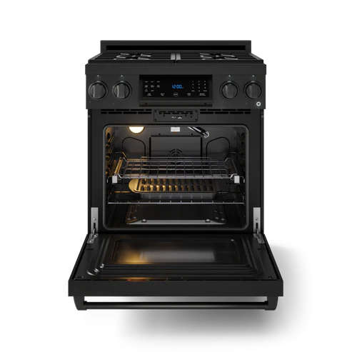 Gordon Ramsay by THOR Kitchen 30" 4.55 cu. ft. Professional Propane Gas Range with Tilt Panel Touch Control and Self-Clean in Matte Black