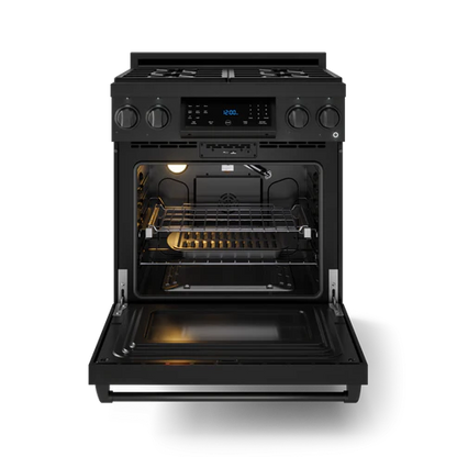 Gordon Ramsay by THOR Kitchen 30" 4.55 cu. ft. Professional Propane Gas Range with Tilt Panel Touch Control and Self-Clean in Matte Black