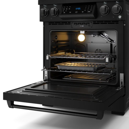 Gordon Ramsay by THOR Kitchen 30" 4.55 cu. ft. Professional Propane Gas Range with Tilt Panel Touch Control and Self-Clean in Matte Black