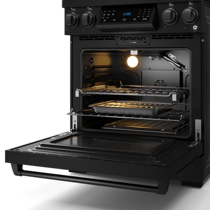 Gordon Ramsay by THOR Kitchen 30" 4.55 cu. ft. Professional Propane Gas Range with Tilt Panel Touch Control and Self-Clean in Matte Black