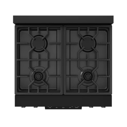 Gordon Ramsay by THOR Kitchen 30" 4.55 cu. ft. Professional Propane Gas Range with Tilt Panel Touch Control and Self-Clean in Matte Black