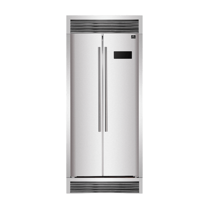 FORNO Salerno 33″ Side-by-Side 15.6 Cu.Ft. Stainless Steel Refrigerator with Grill Trim (FFRBI1805-37SG)