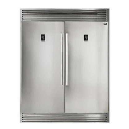 Forno Appliance Package - 48" Gas Range, Range Hood, 60" Refrigerator