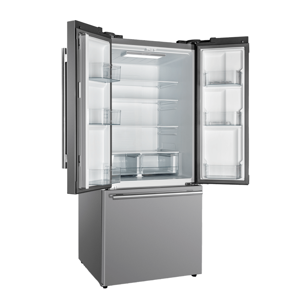 Forno Gallipoli 31" No Frost Refrigerator French Door 17.5 Cu. Ft. Stainless Steel with Ice Maker