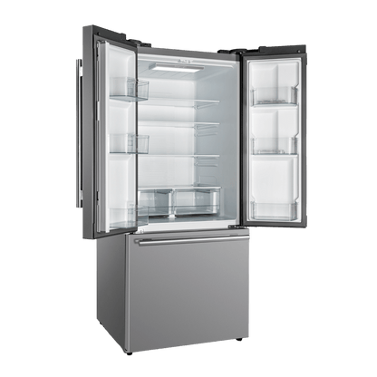 Forno Gallipoli 31" No Frost Refrigerator French Door 17.5 Cu. Ft. Stainless Steel with Ice Maker