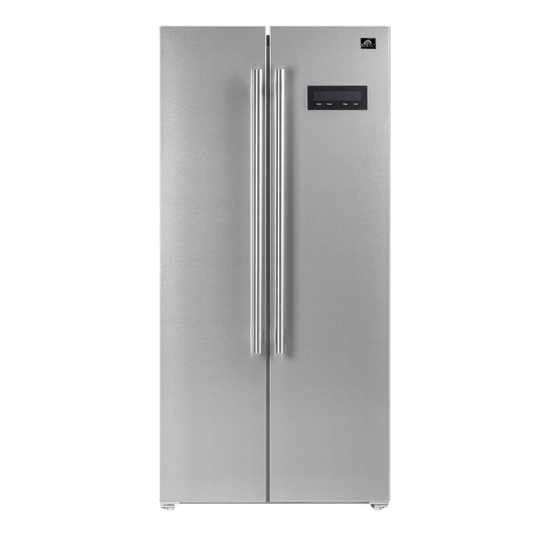 FORNO Salerno 33″ Side-by-Side 15.6 Cu.Ft. Stainless Steel Refrigerator (FFRBI1805-33SB)