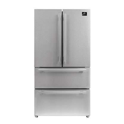 FORNO Moena 36″ French Door 19.2 Cu.Ft. Stainless Steel Refrigerator