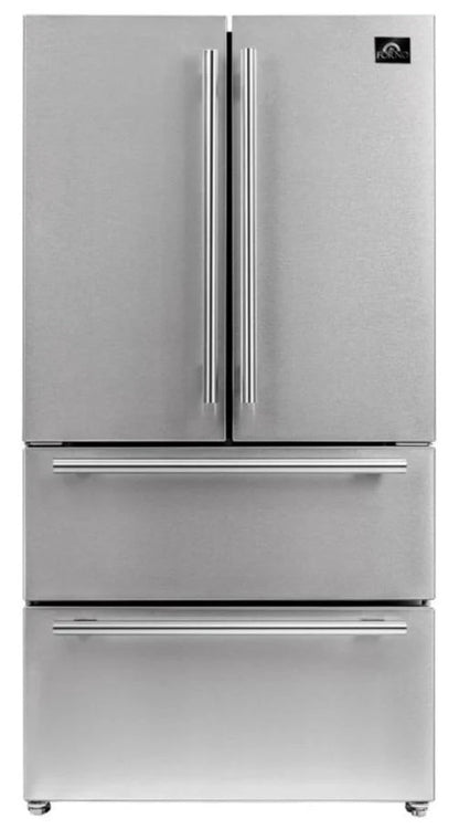Forno Appliance Package - 48" Gas Range, Range Hood, 36" Refrigerator, Dishwasher