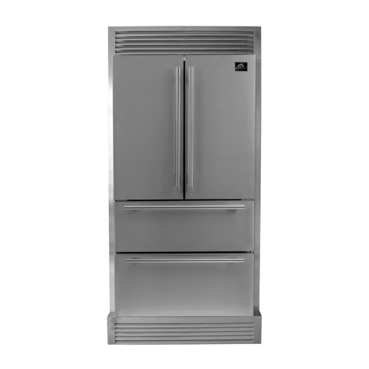 FORNO Moena 36″ French Door 19.2 Cu.Ft. Stainless Steel Refrigerator with Grill Trim (FFRBI1820-40SG)