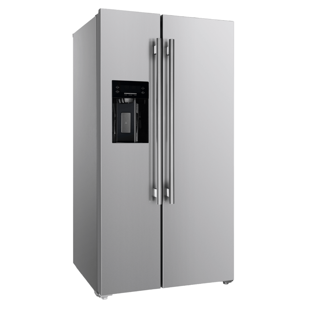 FORNO Salerno 36″ Side by Side 20 Cu.Ft Stainless Steel Refrigerator with Ice Maker (FFRBI1844-36SB)