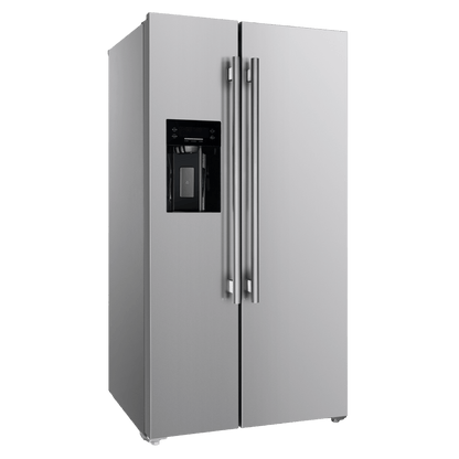 FORNO Salerno 36″ Side by Side 20 Cu.Ft Stainless Steel Refrigerator with Ice Maker (FFRBI1844-36SB)