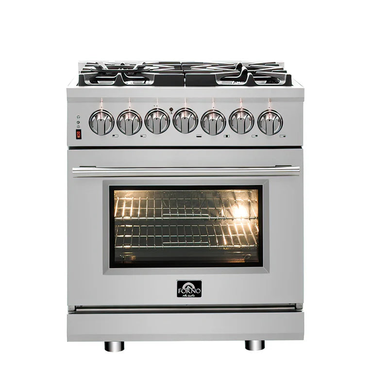 Forno Appliance Package - 30" Dual Fuel Range, Dishwasher, 60" Refrigerator
