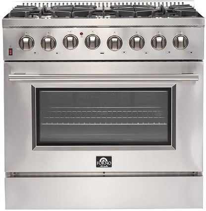 Forno Appliance Package - 36" Dual Fuel Range, Dishwasher, 36" Refrigerator