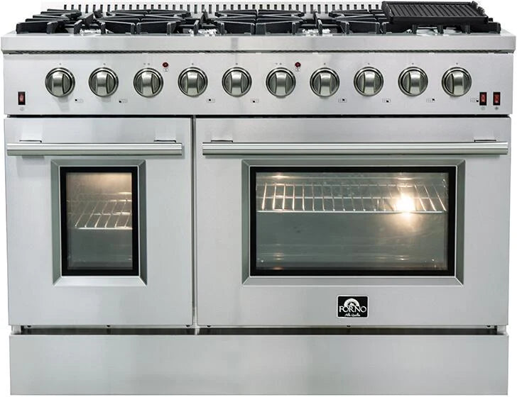 Forno Appliance Package - 48" Gas Range, 60" Refrigerator, Microwave Drawer, Dishwasher