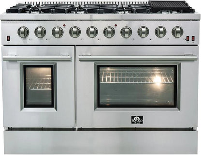 Forno Appliance Package - 48 Inch Gas Range, Dishwasher, 60 Inch Refrigerator