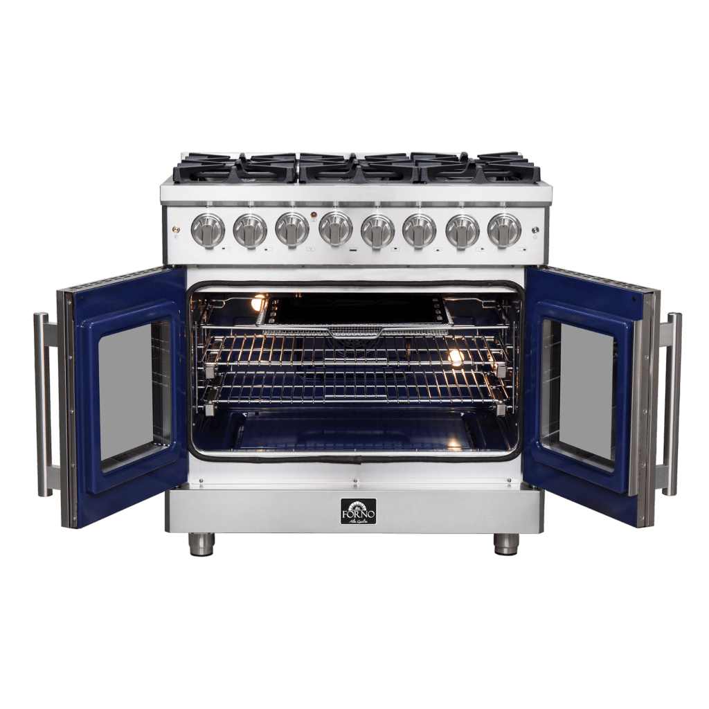 FORNO Massimo 36″ Freestanding French Door Dual Fuel Range