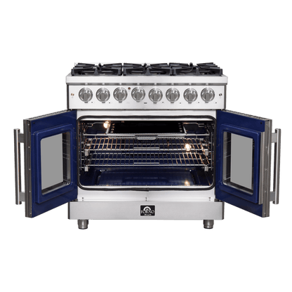 FORNO Massimo 36″ Freestanding French Door Dual Fuel Range