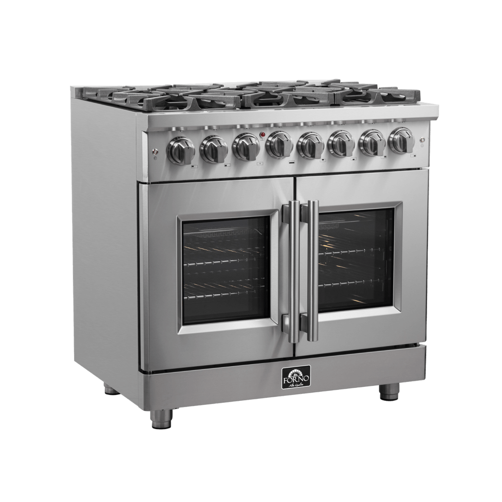 FORNO Massimo 36″ Freestanding French Door Dual Fuel Range