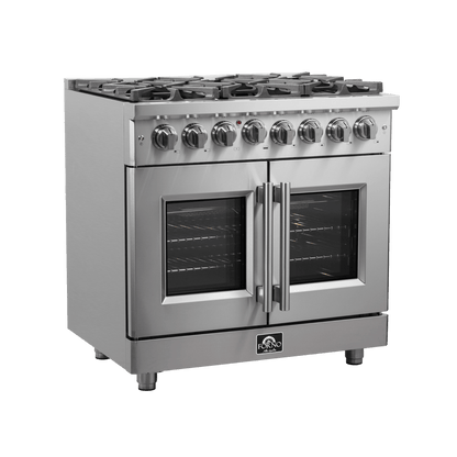 FORNO Massimo 36″ Freestanding French Door Dual Fuel Range