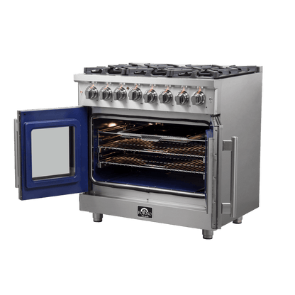 FORNO Massimo 36″ Freestanding French Door Dual Fuel Range