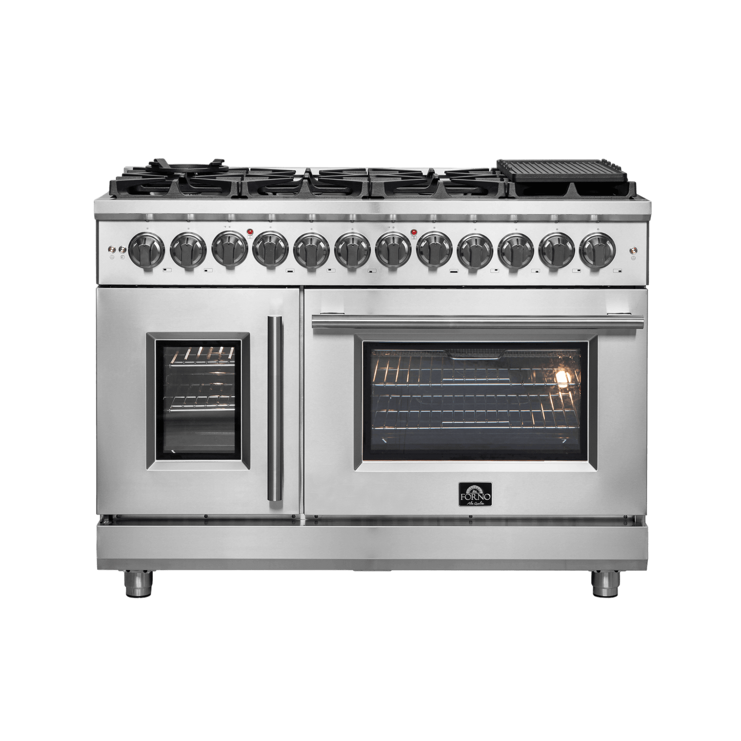 Forno Massimo 48″ Freestanding French Door Dual Fuel Range