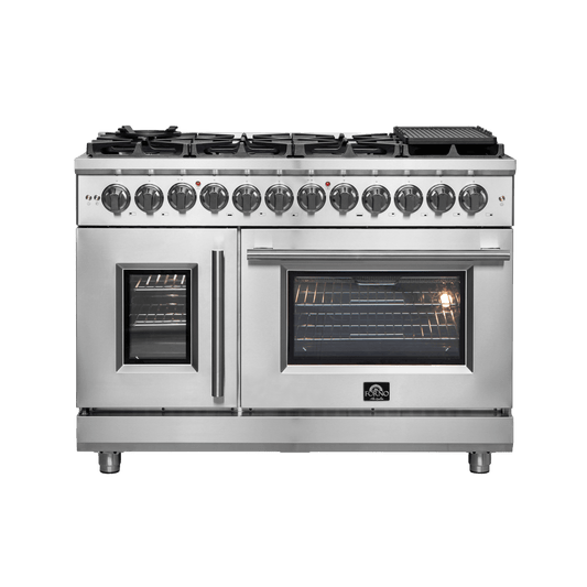 Forno Massimo 48″ Freestanding French Door Dual Fuel Range