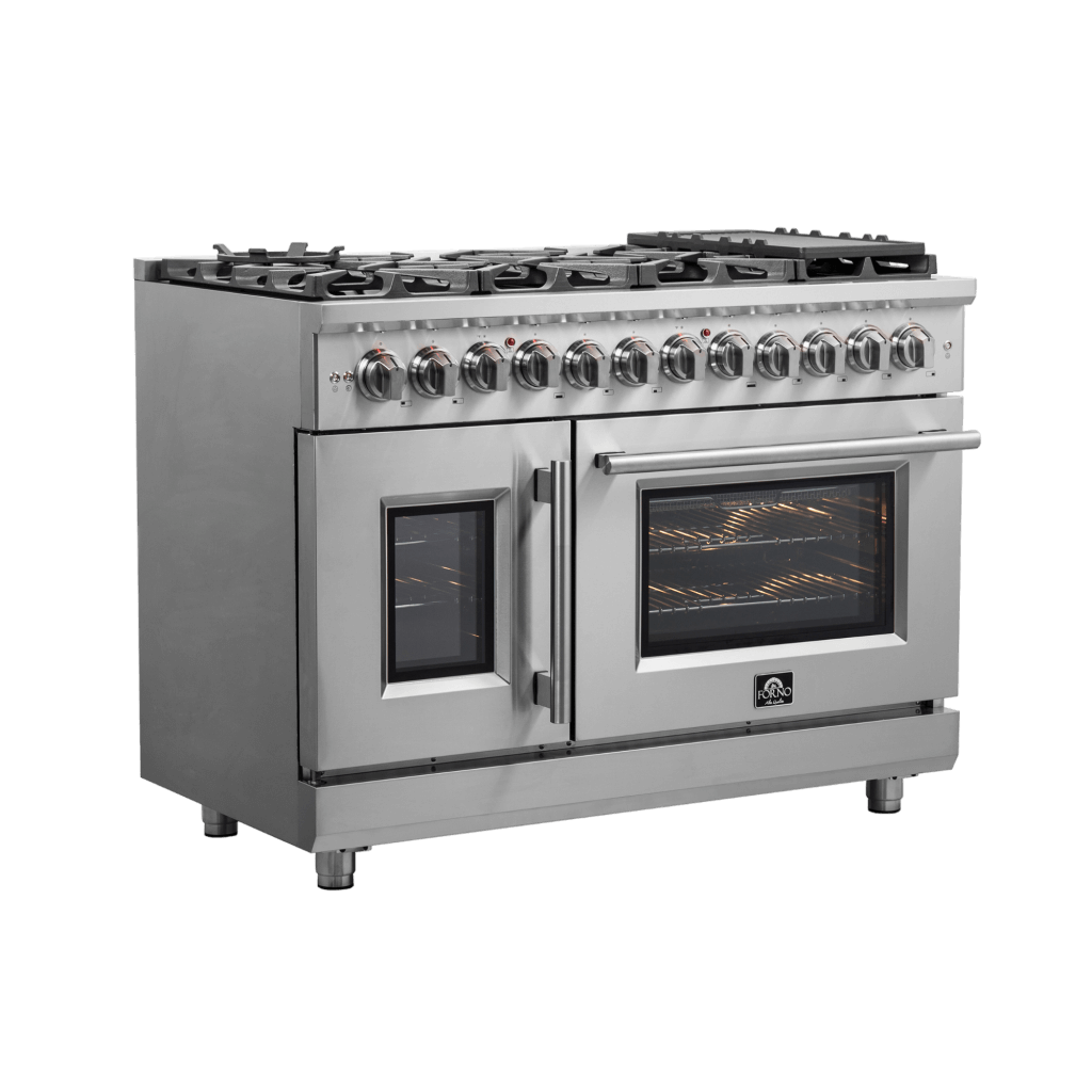 Forno Massimo 48″ Freestanding French Door Dual Fuel Range