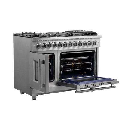 Forno Massimo 48″ Freestanding French Door Dual Fuel Range