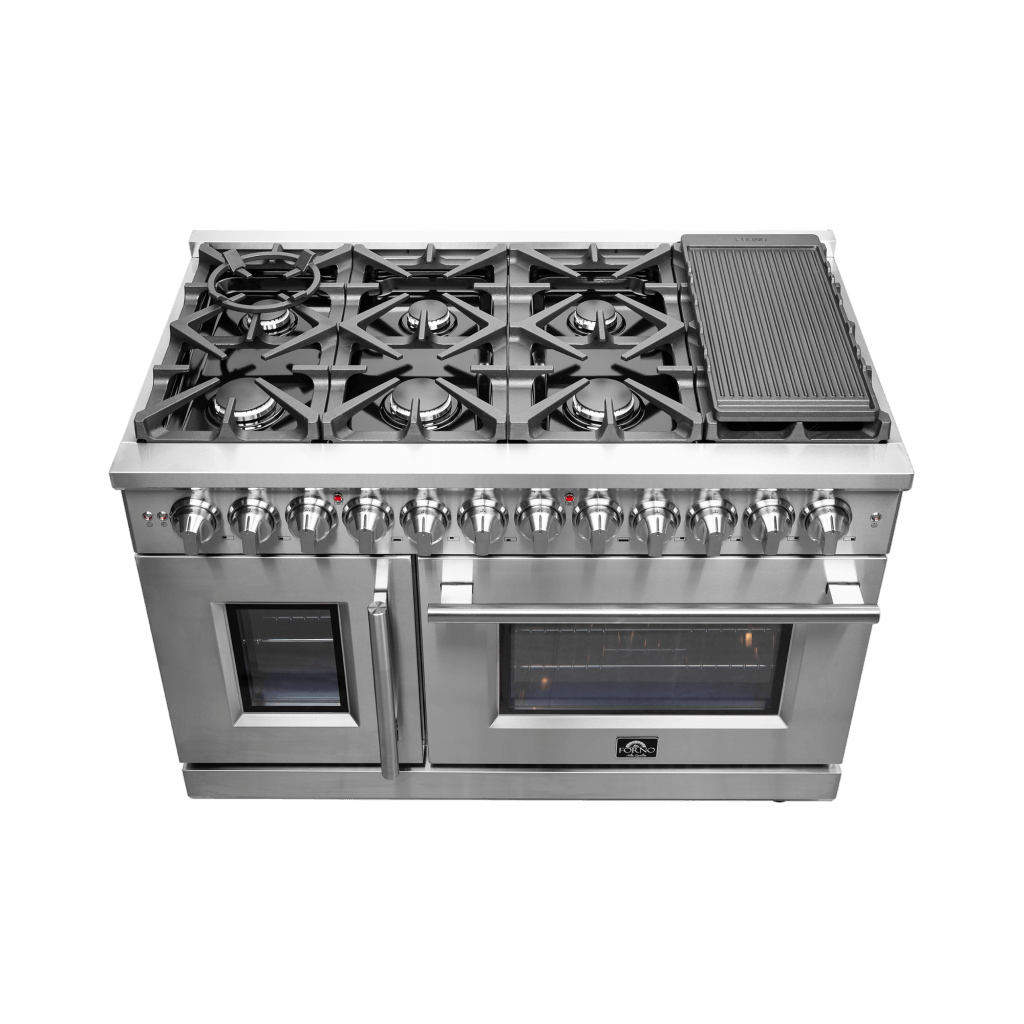 Forno Massimo 48″ Freestanding French Door Dual Fuel Range