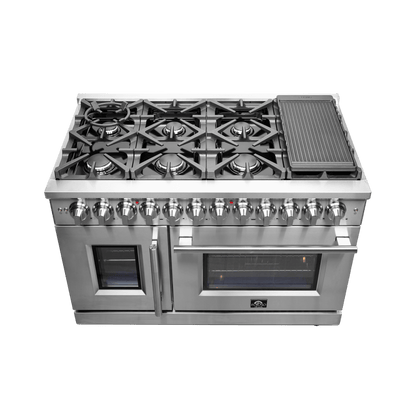 Forno Massimo 48″ Freestanding French Door Dual Fuel Range