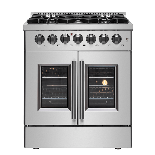 FORNO Galiano 30″ Freestanding French Door Dual Fuel Range