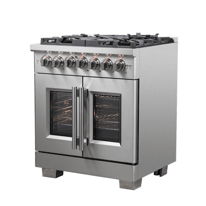 FORNO Capriasca 30″ Freestanding French Door Dual Fuel Range (FFSGS6387-30)