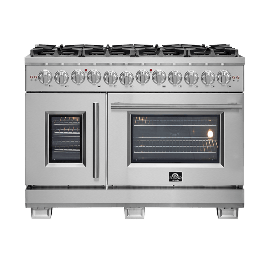 FORNO Capriasca 48″ Freestanding French Door Dual Fuel Range