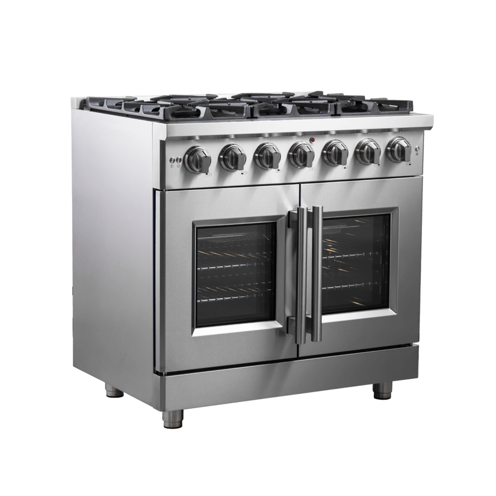 FORNO Massimo 36″ Freestanding French Door Gas Convection Range (FFSGS6439-36)