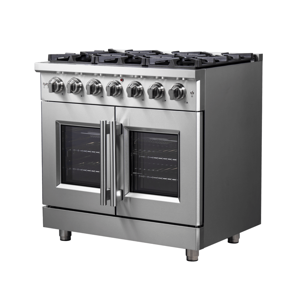 FORNO Massimo 36″ Freestanding French Door Gas Convection Range (FFSGS6439-36)