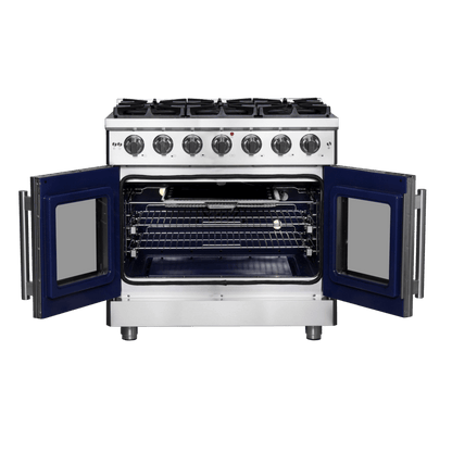 FORNO Massimo 36″ Freestanding French Door Gas Convection Range (FFSGS6439-36)