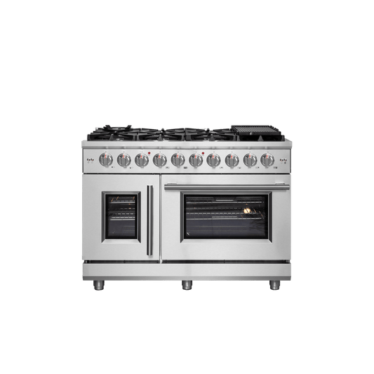 FORNO Massimo 48″ Freestanding French Door Gas Convection Range