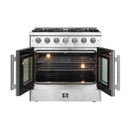 FORNO Galiano 36″ Freestanding French Door Gas Range