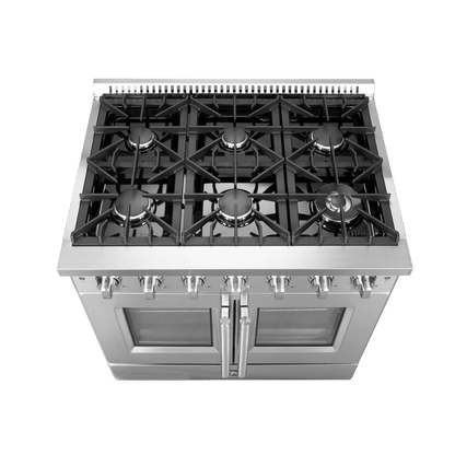 FORNO Galiano 36″ Freestanding French Door Gas Range